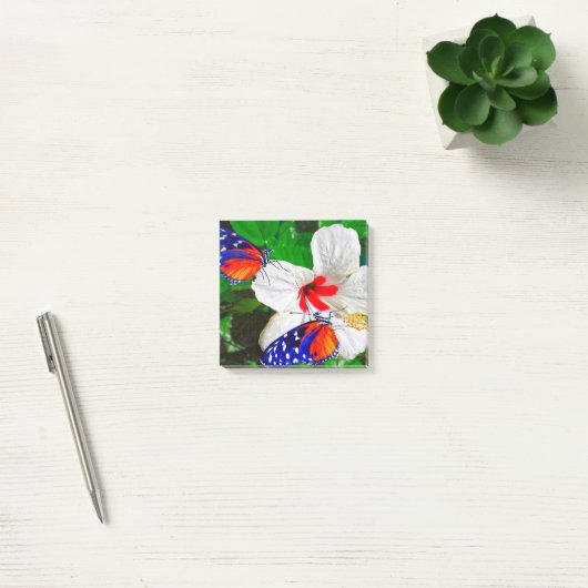 Hibiscusbloem met Tiger Longwing Post-It Notes (Kantoor)