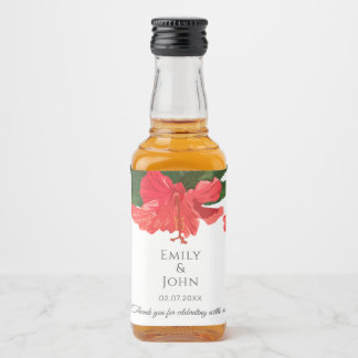 Hibiscusbloem Mini Flessen Etiketten