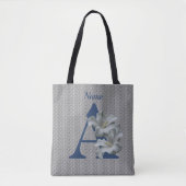 Hibiscusbloem Monogram Eerste A Persoonlijk Tote Bag (Voorkant)