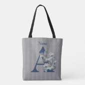 Hibiscusbloem Monogram Eerste A Persoonlijk Tote Bag (Achterkant)