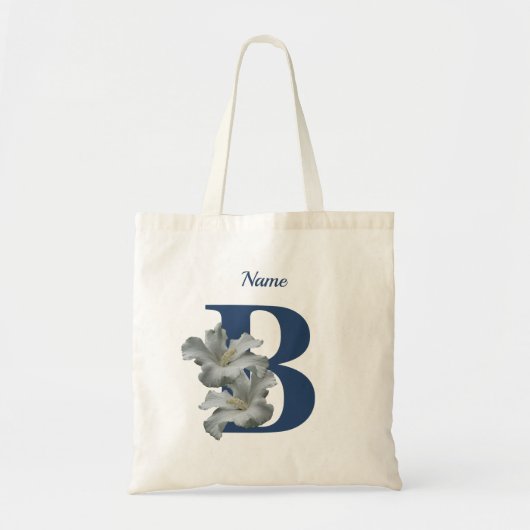 Hibiscusbloem Monogram Initiaal B Persoonlijk Tote Bag (Voorkant)