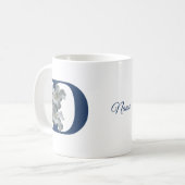 Hibiscusbloem Monogram Initiaal D Gepersonaliseerd Koffiemok (Voorkant links)