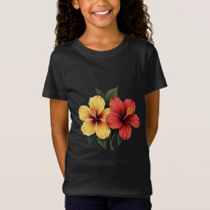 Hibiscusbloem rood en geel hibiscusbloemen t-shirt