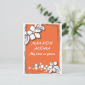 Hibiscusbloem Tropisch strand Hawaiiaanse bruiloft Briefkaart (Staand voorkant)