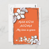 Hibiscusbloem Tropisch strand Hawaiiaanse bruiloft Briefkaart (Voorkant / Achterkant)