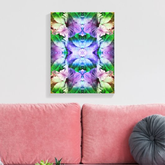 Hibiscusbloem vermenigvuldigd Abstract Canvas Afdruk (Insitu (Woonkamer))