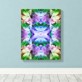 Hibiscusbloem vermenigvuldigd Abstract Canvas Afdruk (Insitu (Houten vloer))