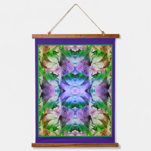 Hibiscusbloem vermenigvuldigd met Abstract gestres Hangend Wandkleed