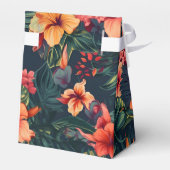 Hibiscusbloemen, een tropisch bloemmotief bedankdoosjes (Achterkant)