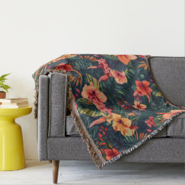 Hibiscusbloemen, een tropisch bloemmotief deken