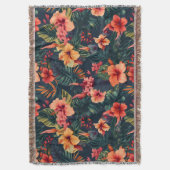 Hibiscusbloemen, een tropisch bloemmotief deken (Voorkant Verticaal)