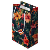 Hibiscusbloemen, een tropisch bloemmotief klein cadeauzakje (Achterkant Gekanteld)