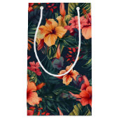 Hibiscusbloemen, een tropisch bloemmotief klein cadeauzakje (Voorkant)