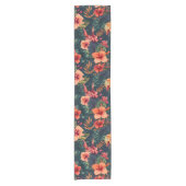 Hibiscusbloemen, een tropisch bloemmotief korte tafelloper (Voorkant)