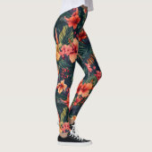 Hibiscusbloemen, een tropisch bloemmotief leggings (Rechts)