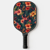 Hibiscusbloemen, een tropisch bloemmotief pickleball paddle (Voorkant)