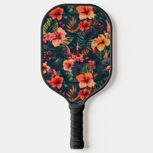 Hibiscusbloemen, een tropisch bloemmotief pickleball paddle (Voorkant)