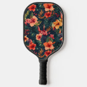 Hibiscusbloemen, een tropisch bloemmotief pickleball paddle (Achterkant)
