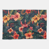 Hibiscusbloemen, een tropisch bloemmotief theedoek (Horizontaal)