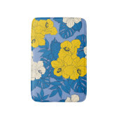 Hibiscusbloemen en bladeren badmat (Voorkant Verticaal)