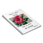 Hibiscusroos in delicate pixels notitieboek (Rechterzijde)