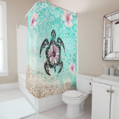 hibiscusschildpad douchegordijn (In situ)