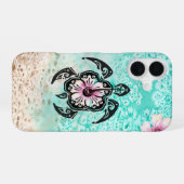 hibiscusschildpad iPhone 16 hoesje (Achterkant horizontaal)