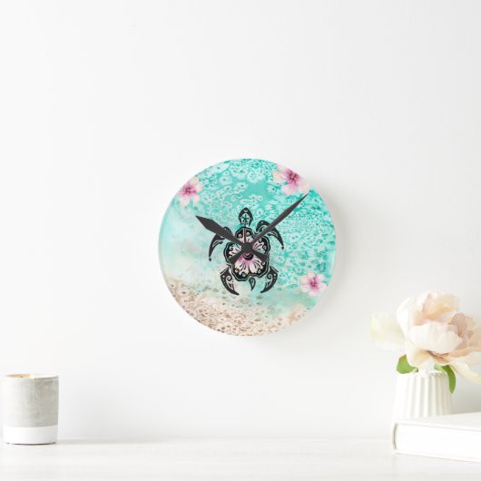 hibiscusschildpad ronde klok (Huis)