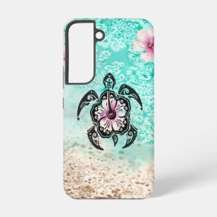 hibiscusschildpad samsung galaxy hoesje