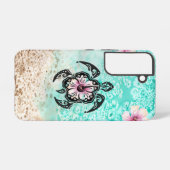 hibiscusschildpad samsung galaxy hoesje (Achterkant horizontaal)