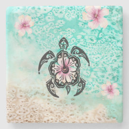 hibiscusschildpad stenen onderzetter