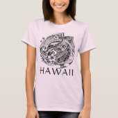 HIBISICUS POLYNESIAANSE STAM HAWAII Blauw T-shirt (Voorkant)