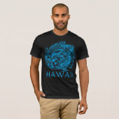 HIBISICUS POLYNESIAN TRIBAL HAWAII LtBlue T-shirt (Voorkant volledig)