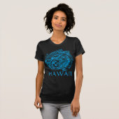 HIBISICUS POLYNESIAN TRIBAL HAWAII LtBlue T-shirt (Voorkant volledig)