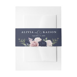 hic Elegant Blush Navy Blauw Bruiloft Uitnodigingen Wikkel