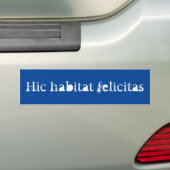 Hic habitat gelukkas - Hier is geluk Bumpersticker (Op auto)