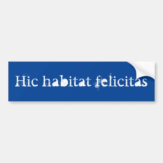 Hic habitat gelukkas - Hier is geluk Bumpersticker (Voorkant)
