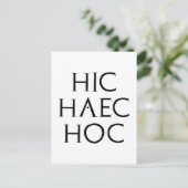 hic haec hoc Latein latin Briefkaart (Staand voorkant)