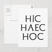 hic haec hoc Latein latin Briefkaart (Voorkant / Achterkant)