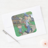 Hiccup Boek stickers, De Mailman (vel van 6) Vierkante Sticker (Envelop)