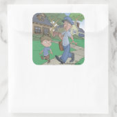 Hiccup Boek stickers, De Mailman (vel van 6) Vierkante Sticker (Tas)