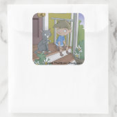 Hiccup Boek stickers, The Cat (vel van 6) Vierkante Sticker (Tas)
