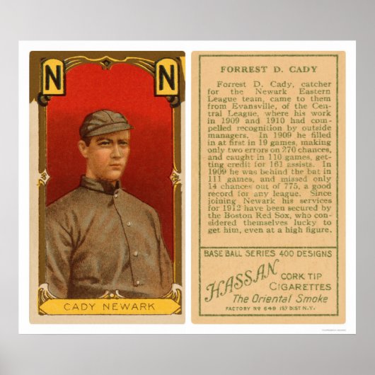 Hick Cady Newark Baseball 1911 Poster (Voorkant)