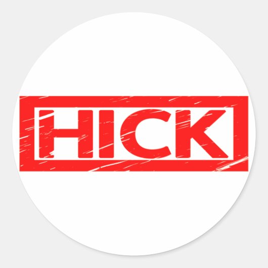 Hick Stamp Ronde Sticker (Voorkant)