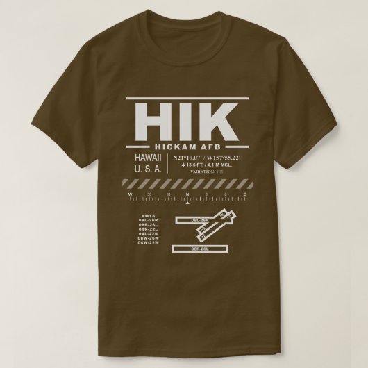 Hickam Air Force Base HIK T-shirt (Design voorkant)