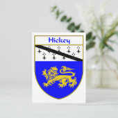 Hickey Coat of Arms/Family Crest Briefkaart (Staand voorkant)