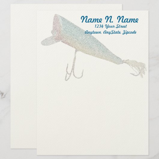 Hickey Do Beachcomber Antiek Lure Letterhead Persoonlijk Briefhoofd (Voorkant / Achterkant)