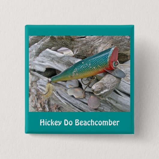 Hickey Do Beachcomber Geviste lustreeks Vierkante Button 5,1 Cm (Voorkant)