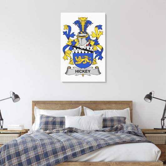 Hickey Family Crest Canvas Afdruk (Insitu (Slaapkamer))