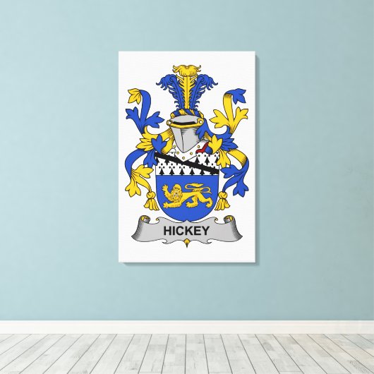 Hickey Family Crest Canvas Afdruk (Insitu (Houten vloer))